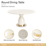 Lisbon Silken Cream Round Dining Table
