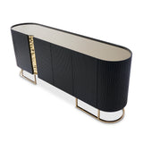 Lisbon Silken Matte Black Console Table - Ornate Home