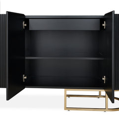 Lisbon Silken Matte Black Console Table - Ornate Home