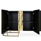 Lisbon Silken Matte Black Console Table - Ornate Home