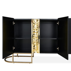 Lisbon Silken Matte Black Console Table - Ornate Home