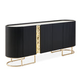 Lisbon Silken Matte Black Console Table - Ornate Home