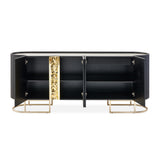 Lisbon Silken Matte Black Console Table - Ornate Home