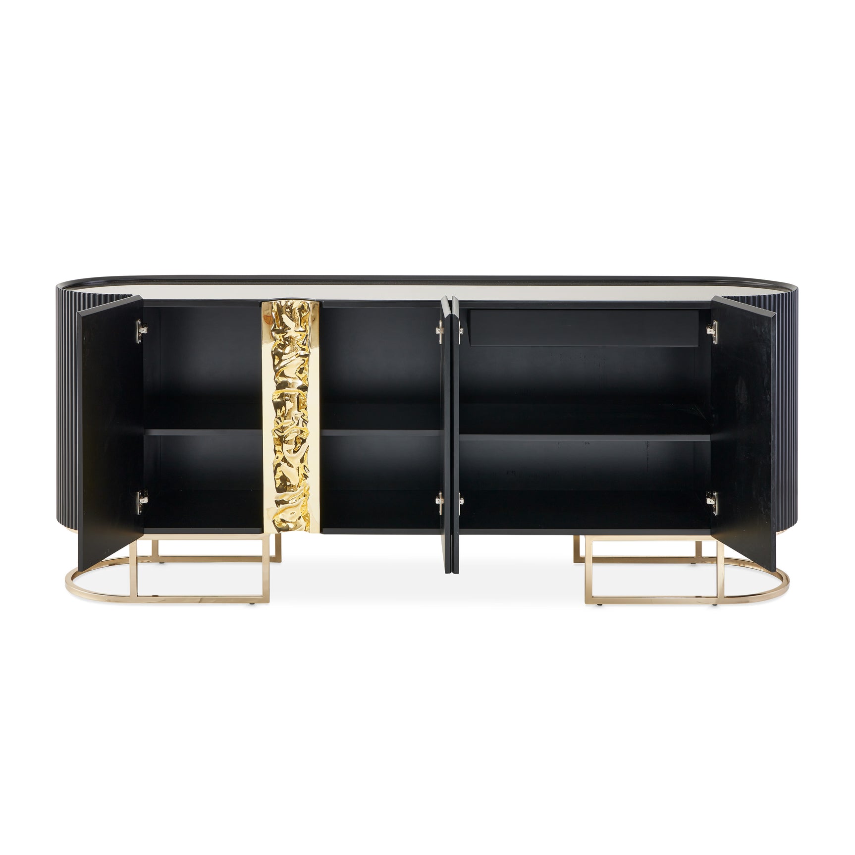 Lisbon Silken Matte Black Console Table - Ornate Home