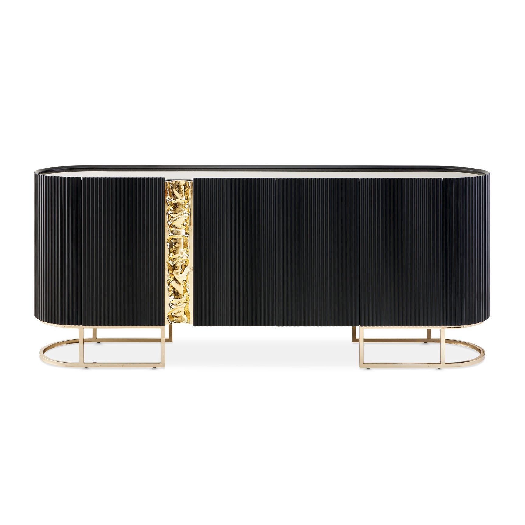 Lisbon Silken Matte Black Console Table - Ornate Home