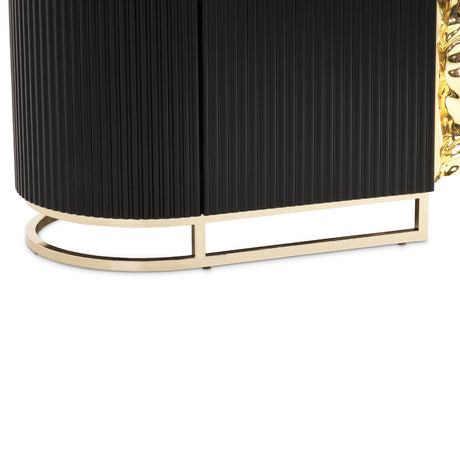 Lisbon Silken Matte Black Media Cabinet - Ornate Home