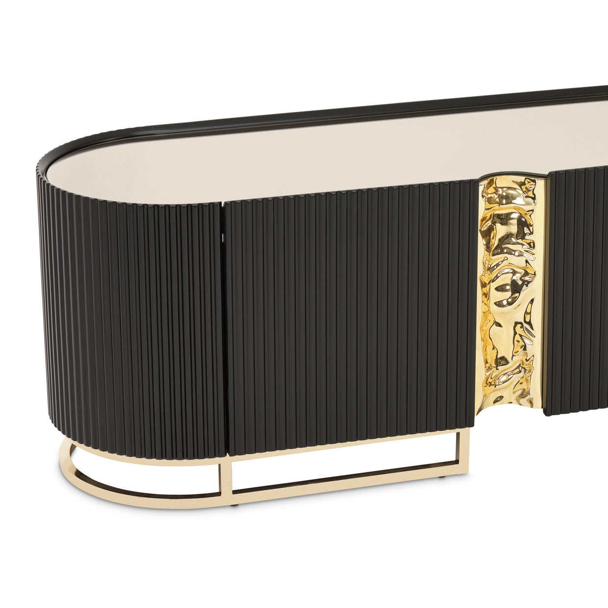 Lisbon Silken Matte Black Media Cabinet - Ornate Home