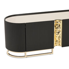 Lisbon Silken Matte Black Media Cabinet - Ornate Home