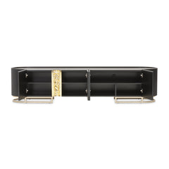 Lisbon Silken Matte Black Media Cabinet - Ornate Home