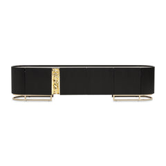 Lisbon Silken Matte Black Media Cabinet - Ornate Home