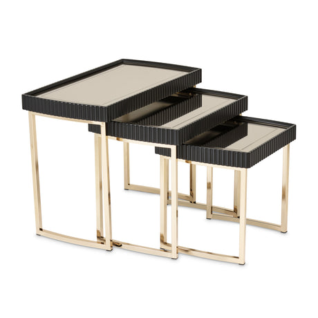 Lisbon Silken Matte Black Nesting Tables (Set of 3) - Ornate Home