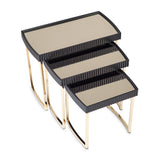 Lisbon Silken Matte Black Nesting Tables (Set of 3) - Ornate Home