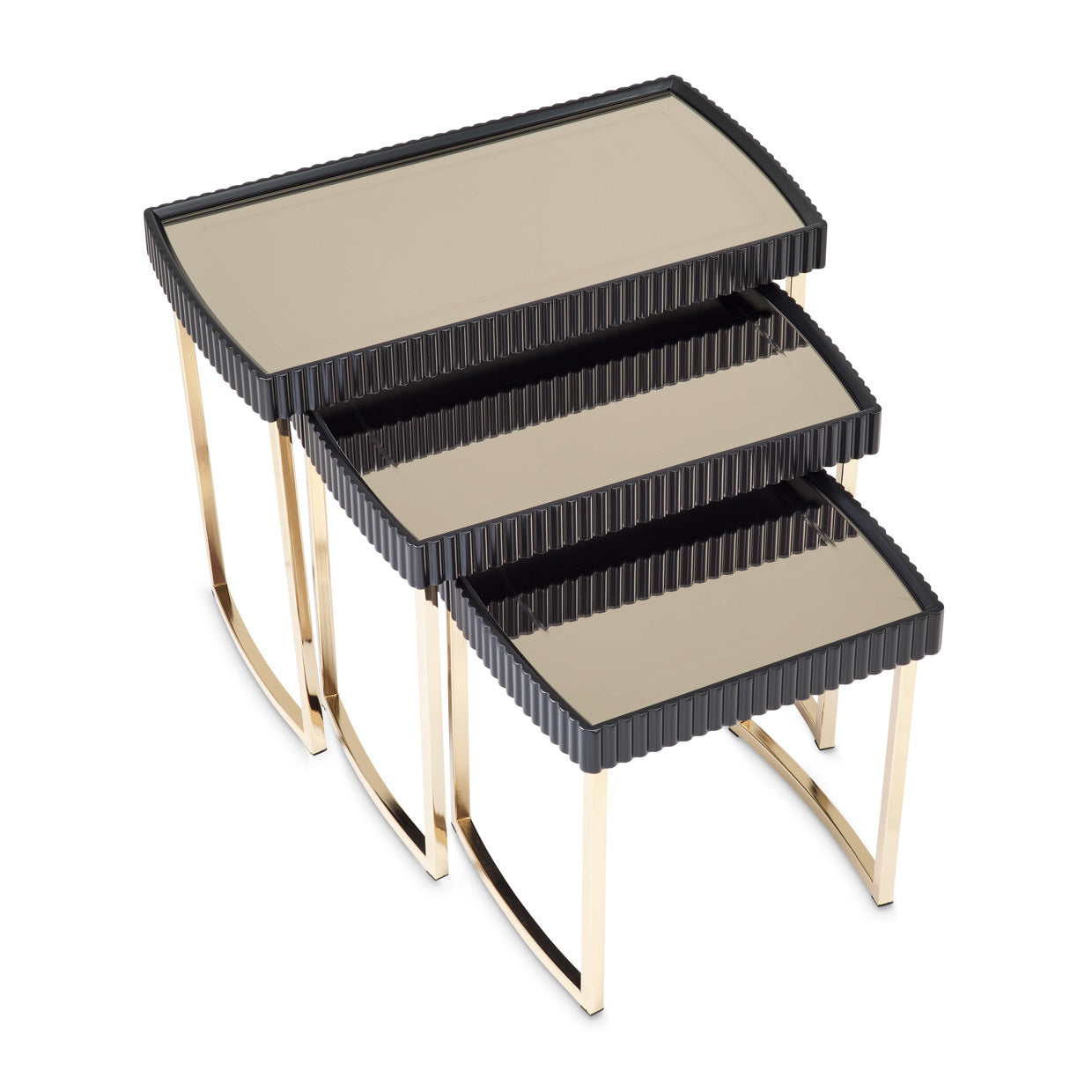 Lisbon Silken Matte Black Nesting Tables (Set of 3) - Ornate Home