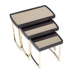 Lisbon Silken Matte Black Nesting Tables (Set of 3) - Ornate Home