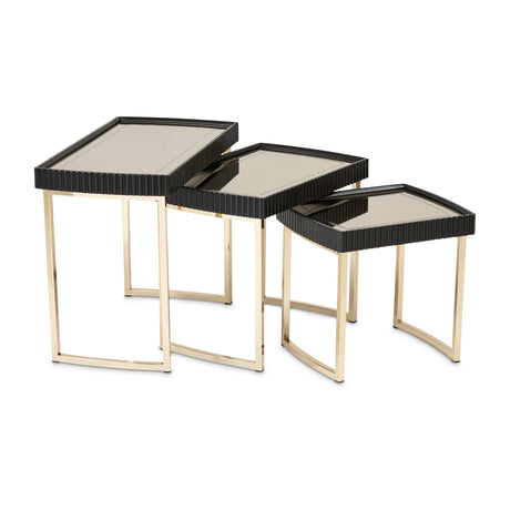 Lisbon Silken Matte Black Nesting Tables (Set of 3) - Ornate Home