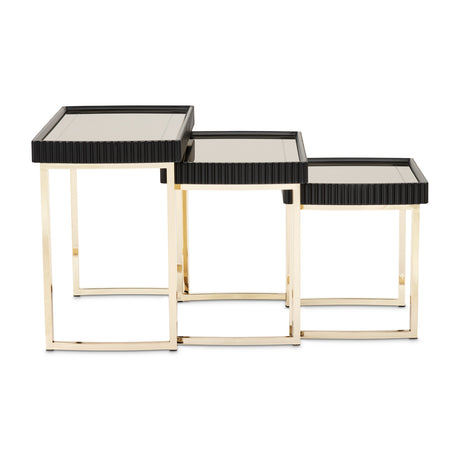 Lisbon Silken Matte Black Nesting Tables (Set of 3) - Ornate Home