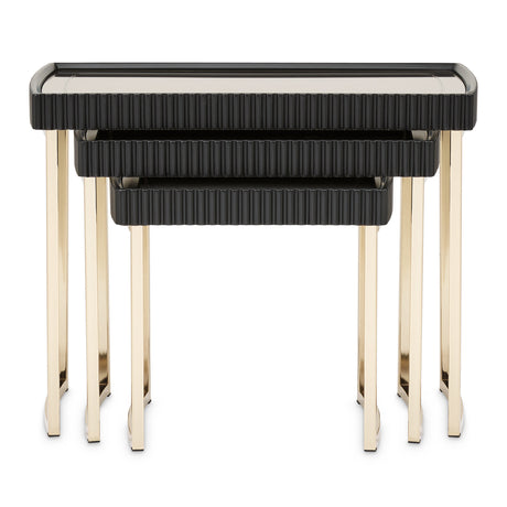 Lisbon Silken Matte Black Nesting Tables (Set of 3) - Ornate Home
