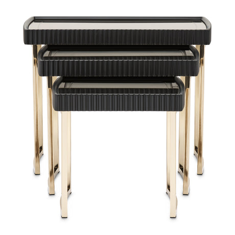 Lisbon Silken Matte Black Nesting Tables (Set of 3) - Ornate Home