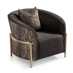 Lisbon Silken Matte Black/Onyx Accent Chair - Ornate Home