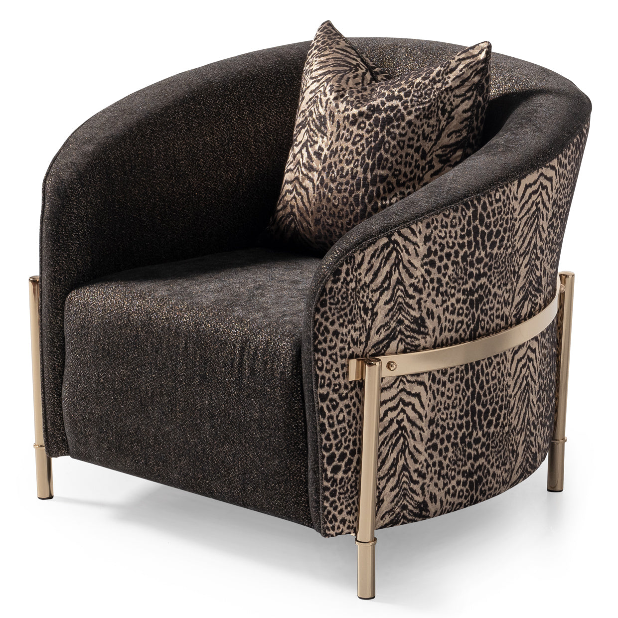 Lisbon Silken Matte Black/Onyx Accent Chair - Ornate Home