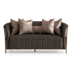 Lisbon Silken Matte Black/Onyx Loveseat - Ornate Home