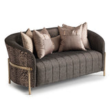 Lisbon Silken Matte Black/Onyx Loveseat - Ornate Home