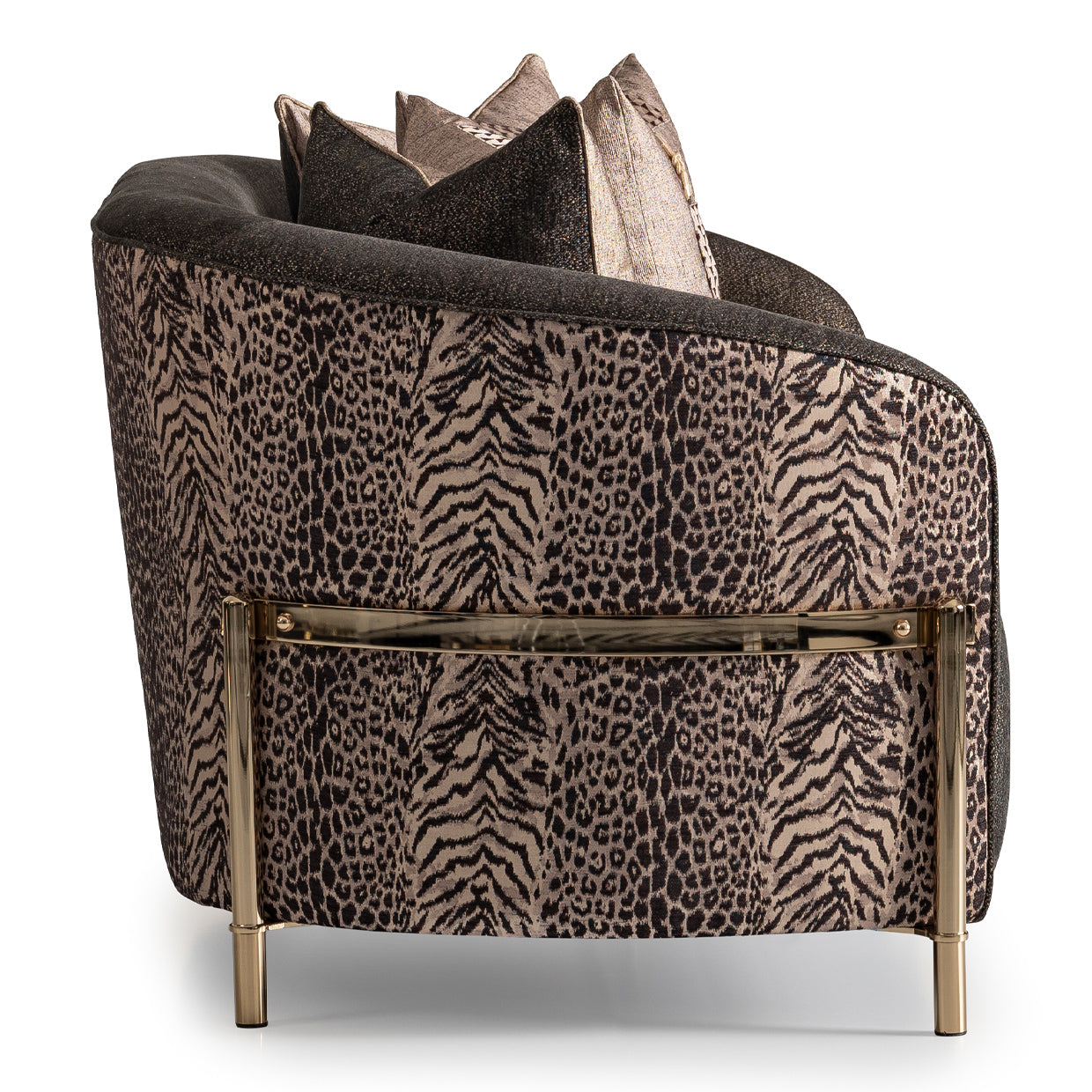 Lisbon Silken Matte Black/Onyx Loveseat - Ornate Home