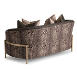 Lisbon Silken Matte Black/Onyx Loveseat - Ornate Home