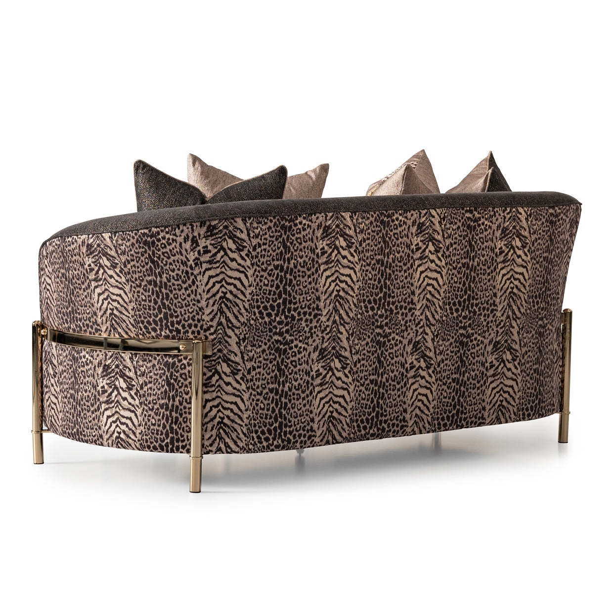 Lisbon Silken Matte Black/Onyx Loveseat - Ornate Home