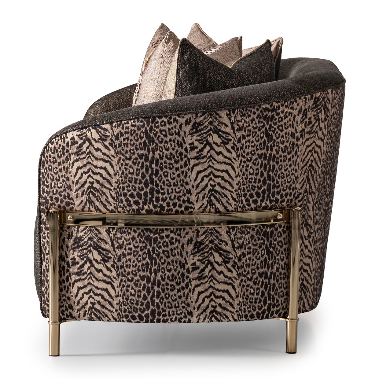 Lisbon Silken Matte Black/Onyx Loveseat - Ornate Home