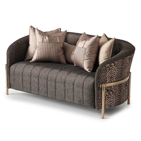 Lisbon Silken Matte Black/Onyx Loveseat - Ornate Home