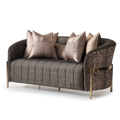Lisbon Silken Matte Black/Onyx Loveseat - Ornate Home