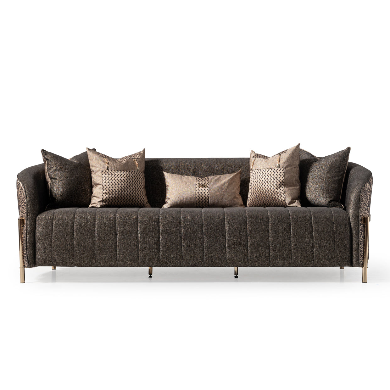Lisbon Silken Matte Black/Onyx Sofa - Ornate Home