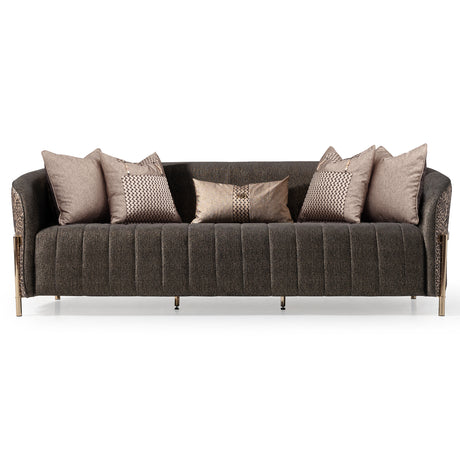 Lisbon Silken Matte Black/Onyx Sofa - Ornate Home