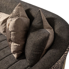Lisbon Silken Matte Black/Onyx Sofa - Ornate Home