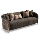 Lisbon Silken Matte Black/Onyx Sofa - Ornate Home