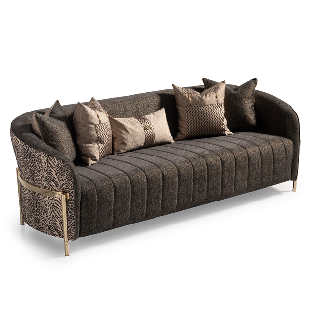 Lisbon Silken Matte Black/Onyx Sofa - Ornate Home