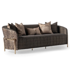 Lisbon Silken Matte Black/Onyx Sofa - Ornate Home