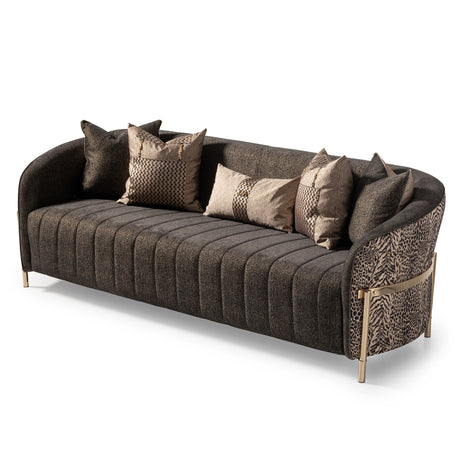 Lisbon Silken Matte Black/Onyx Sofa - Ornate Home