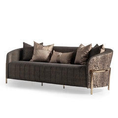 Lisbon Silken Matte Black/Onyx Sofa - Ornate Home
