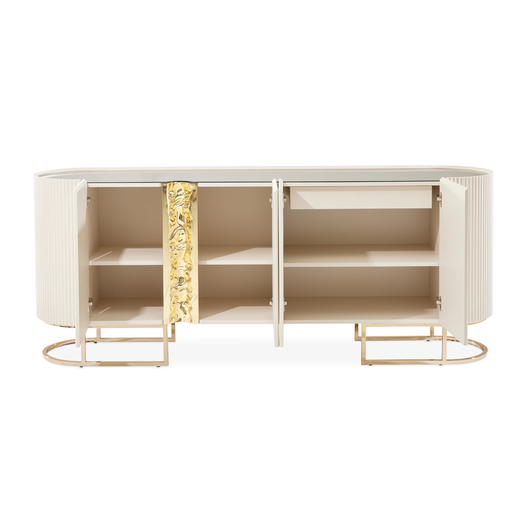 Lisbon Silken Matte Cream Console Table - Ornate Home