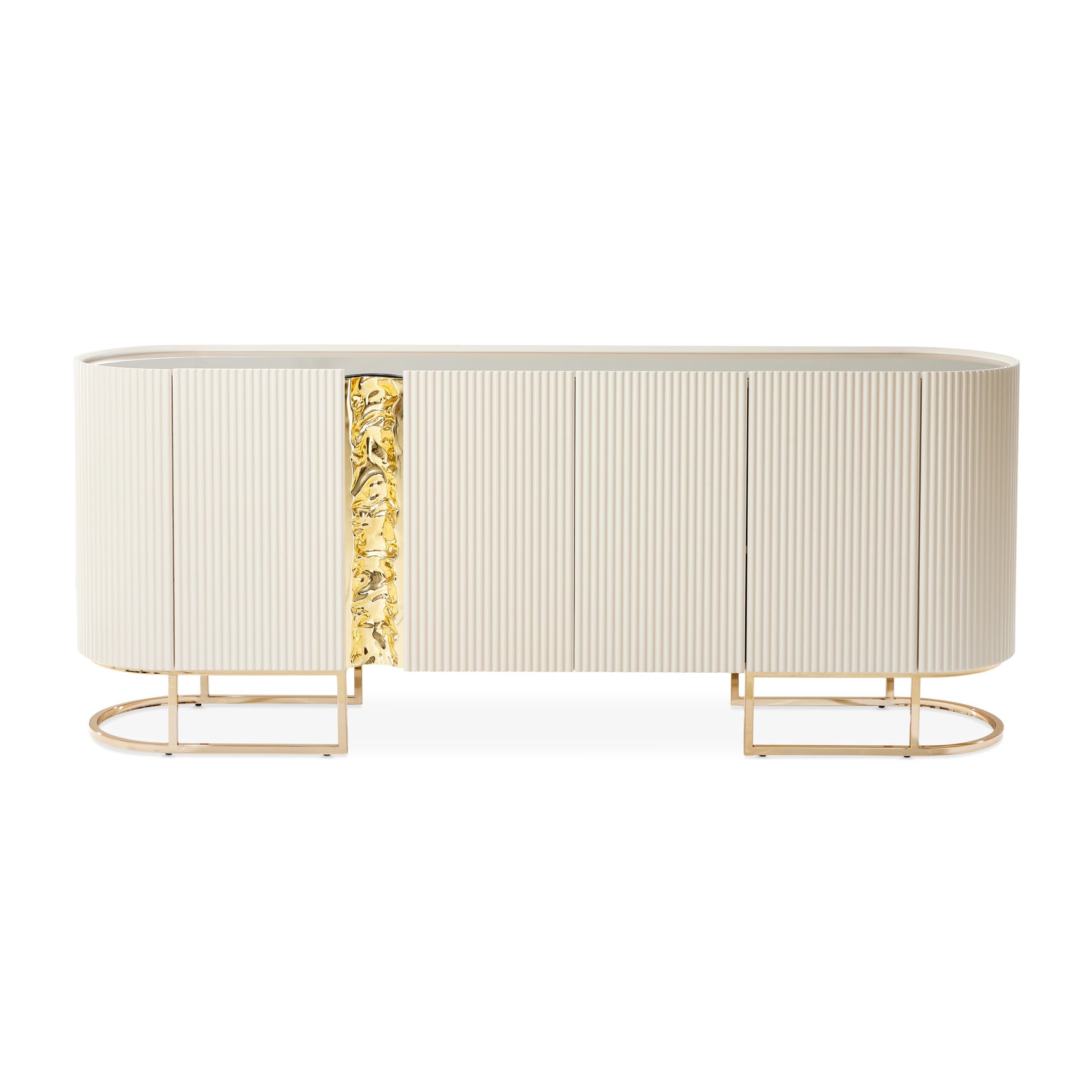 Lisbon Silken Matte Cream Console Table - Ornate Home
