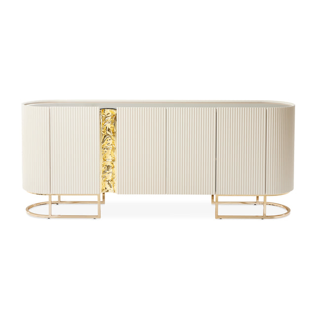 Lisbon Silken Matte Cream Console Table - Ornate Home