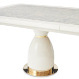 Lisbon Silken Matte Cream Double Pedestal Dining Table - Ornate Home