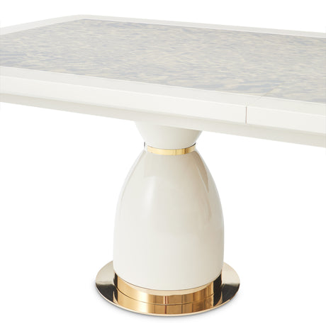 Lisbon Silken Matte Cream Double Pedestal Dining Table - Ornate Home