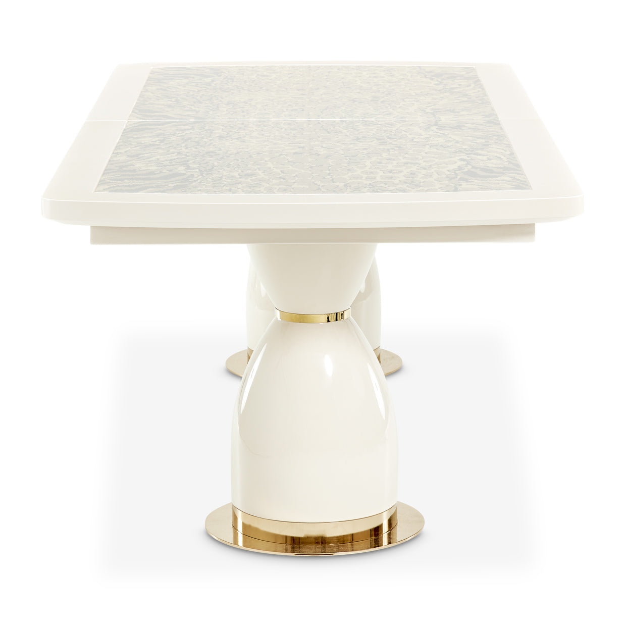 Lisbon Silken Matte Cream Double Pedestal Dining Table - Ornate Home