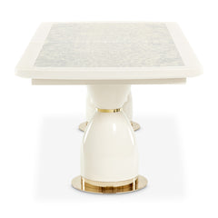 Lisbon Silken Matte Cream Double Pedestal Dining Table - Ornate Home