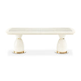 Lisbon Silken Matte Cream Double Pedestal Dining Table - Ornate Home
