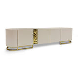 Lisbon Silken Matte Cream Media Cabinet - Ornate Home