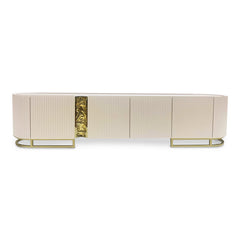 Lisbon Silken Matte Cream Media Cabinet - Ornate Home